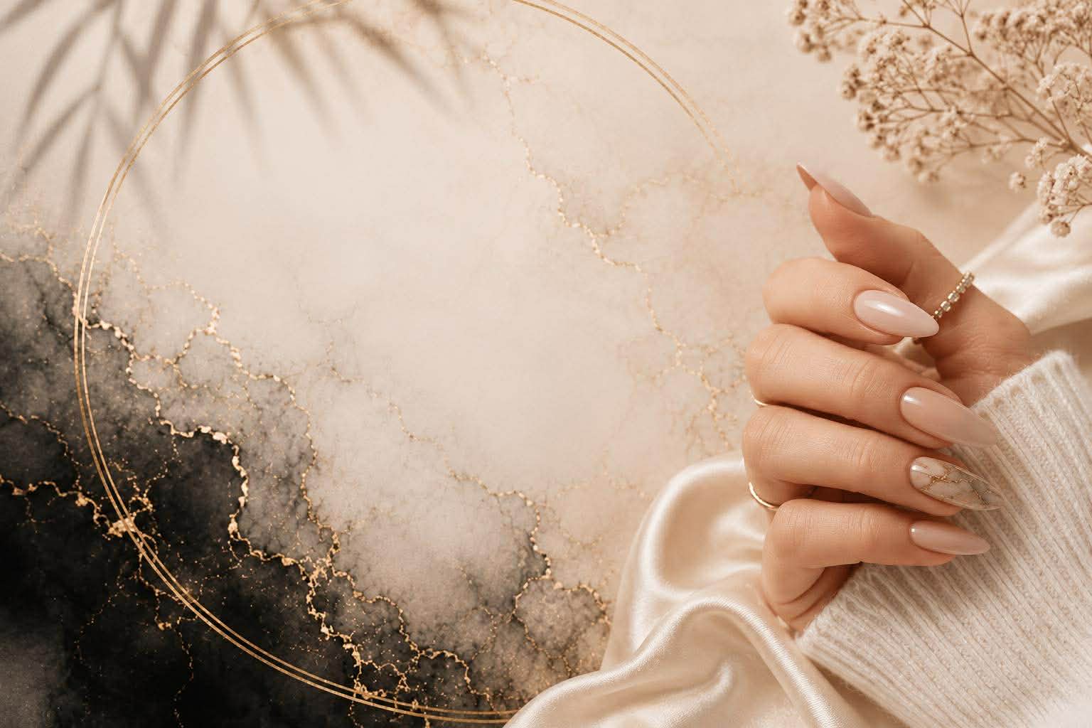 Elegant luxury manicure and nail salon hero image for Set Society Nail Studio in Columbus, Ohio.